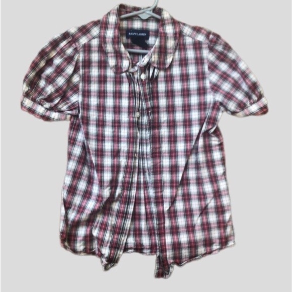 Ralph lauren tartan girls woven shirt size 6X